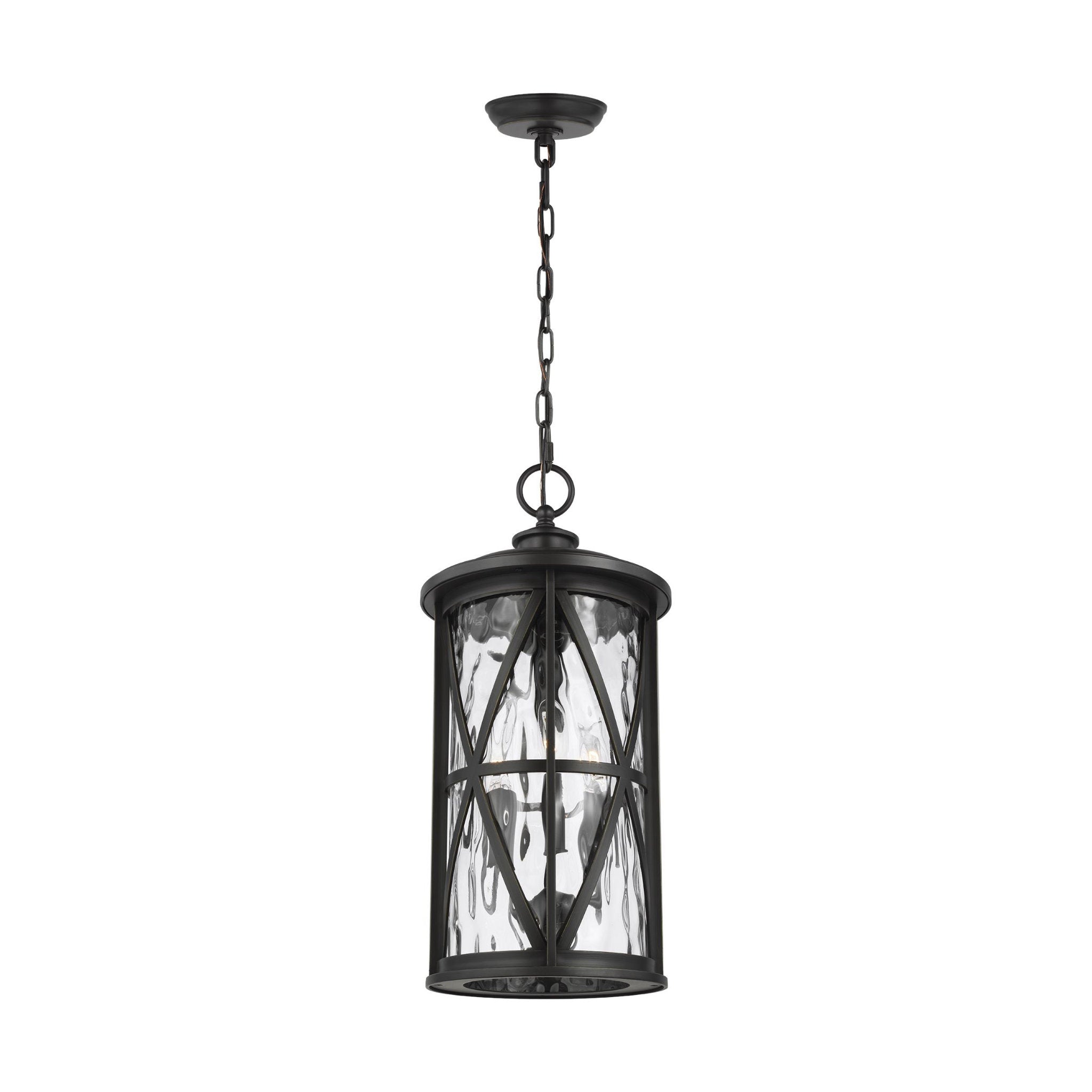 Millbrooke Pendant Traditional Outdoor Fixture 21.375" Height StoneStrong Round Water Shade in Antique Bronze