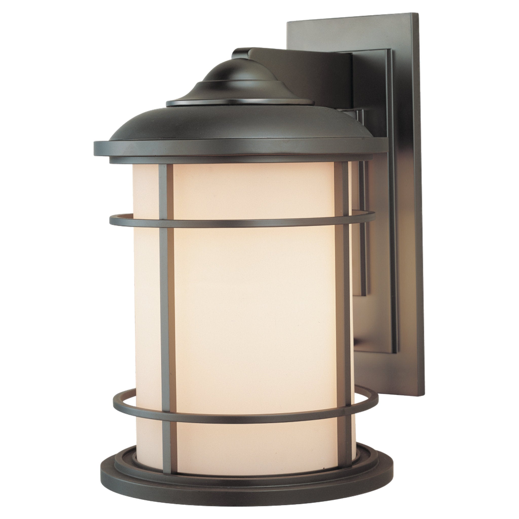 Lighthouse Large Lantern Transitional Outdoor Fixture 9" Width 14.375" Height Aluminum in Burnished Bronze