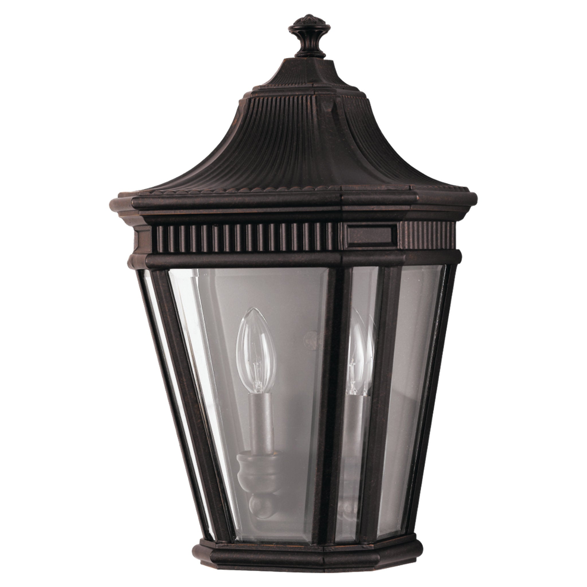 Cotswold Lane Pocket Lantern Traditional Outdoor Fixture 9.5" Width 16" Height Aluminum Irregular Clear Beveled Shade in Grecian Bronze