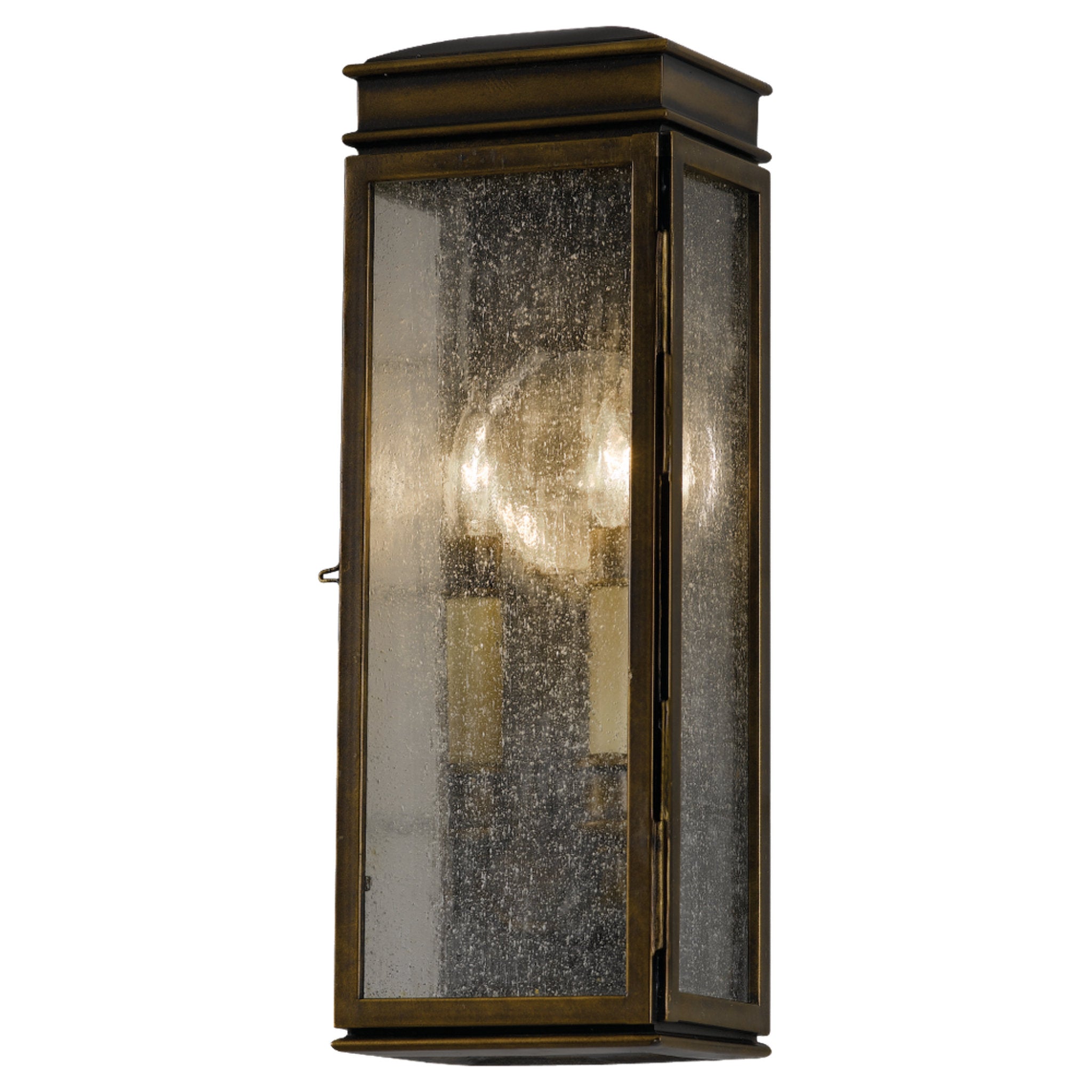 Whitaker Small Lantern Traditional Outdoor Fixture 6" Width 17.25" Height Powder Coated Steel Clear Seeded Shade in Astral Bronze