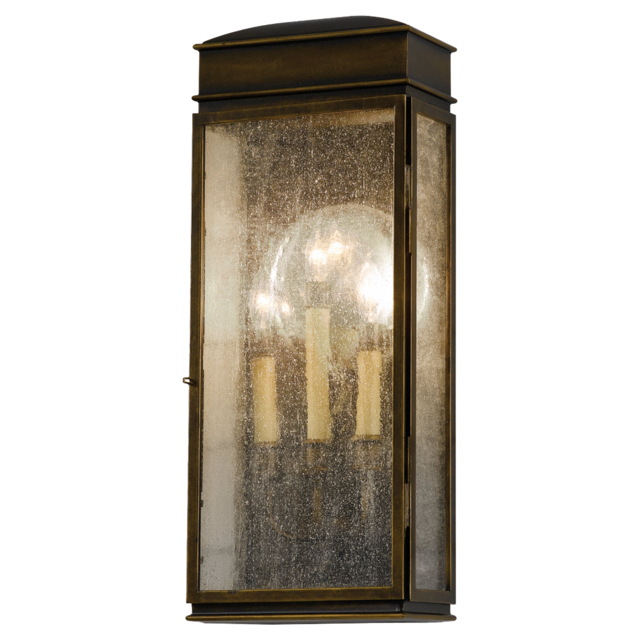 Whitaker Large Lantern Traditional Outdoor Fixture 9" Width 22.5" Height Powder Coated Steel Clear Seeded Shade in Astral Bronze