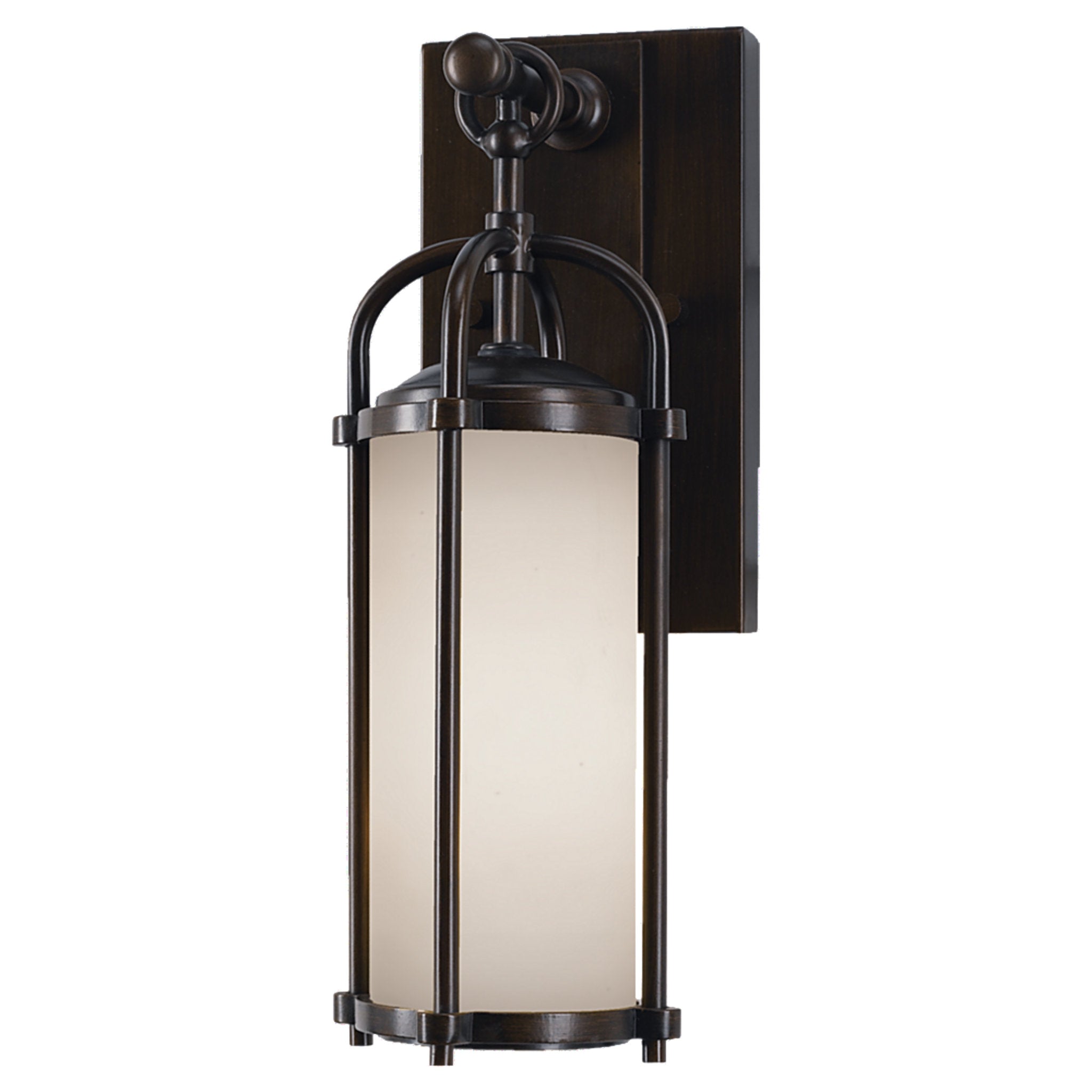 Dakota Extra Small Lantern Transitional Outdoor Fixture 4.75" Width 13.25" Height Aluminum Round Opal Etched Shade in Espresso