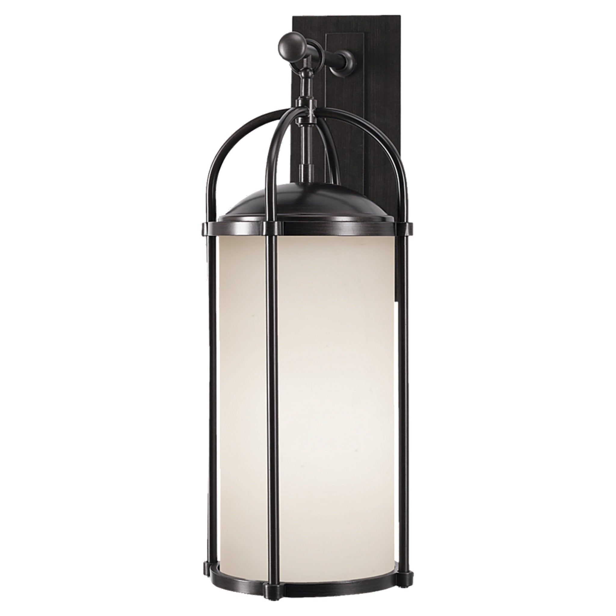 Dakota Large Lantern Transitional Outdoor Fixture 9.5" Width 24.75" Height Aluminum Round White Opal Etched Shade in Espresso