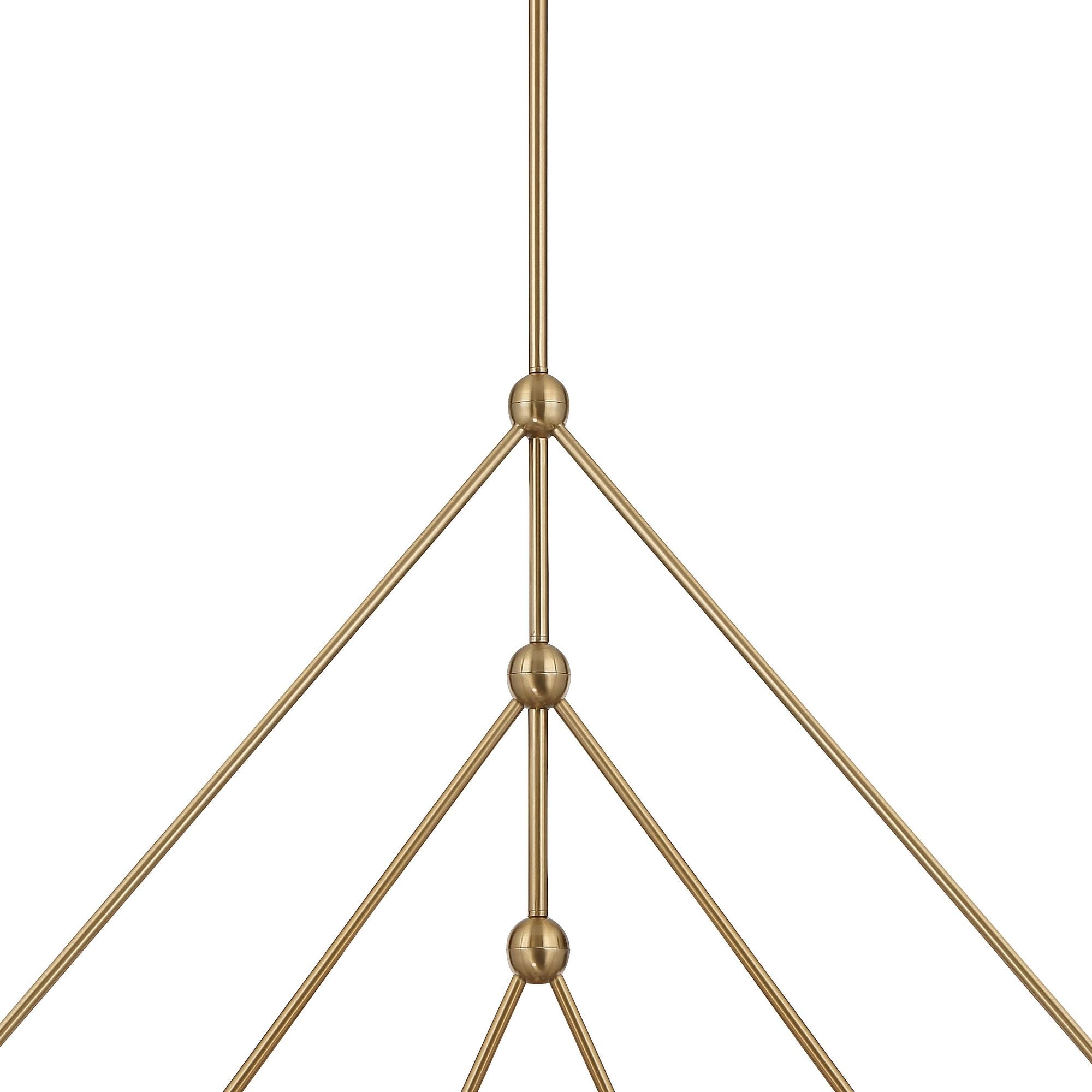 Omni 6 Light Aged Brass Linear Chandelier 46.5"W x 28"H x 46.5"D