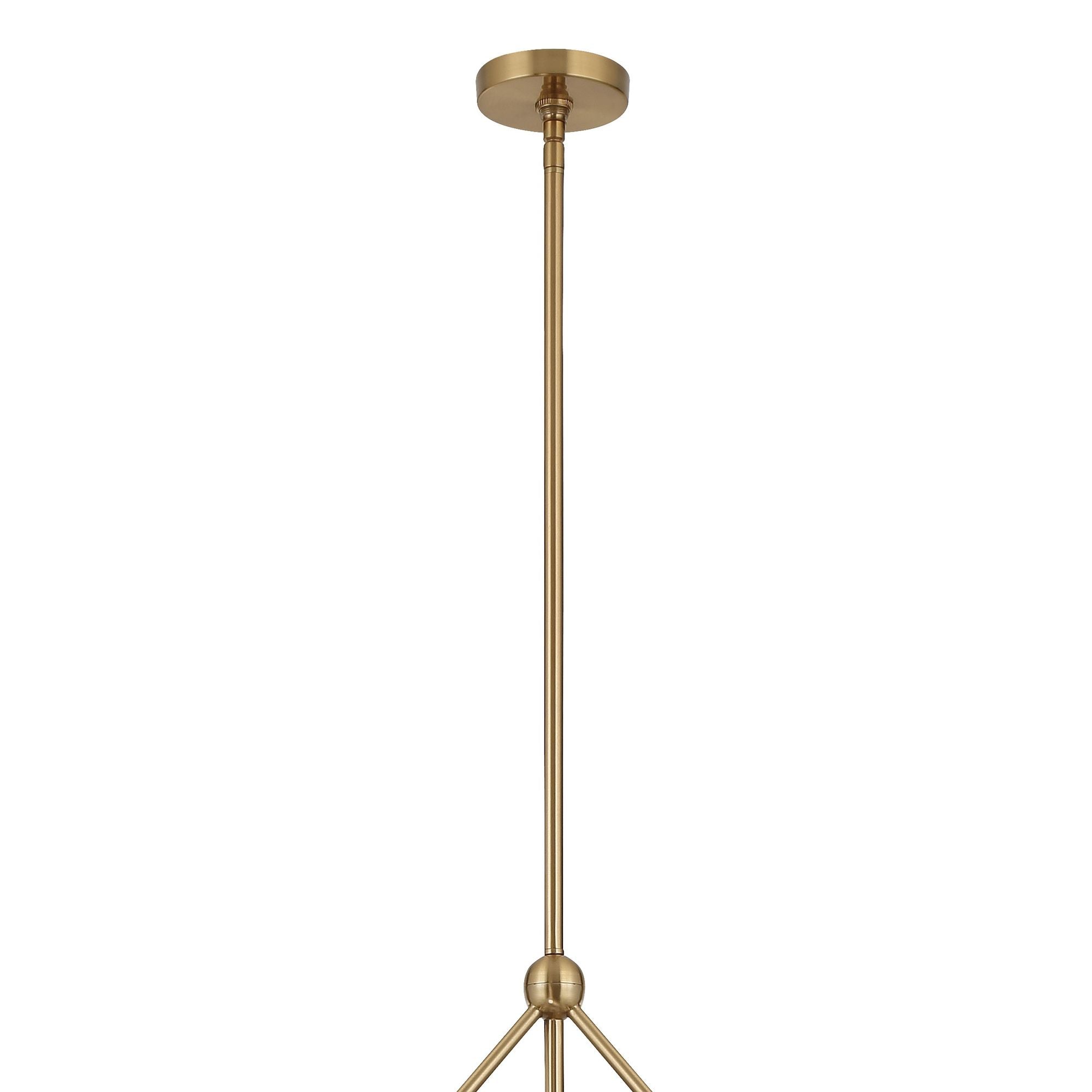 Omni 6 Light Aged Brass Linear Chandelier 46.5"W x 28"H x 46.5"D