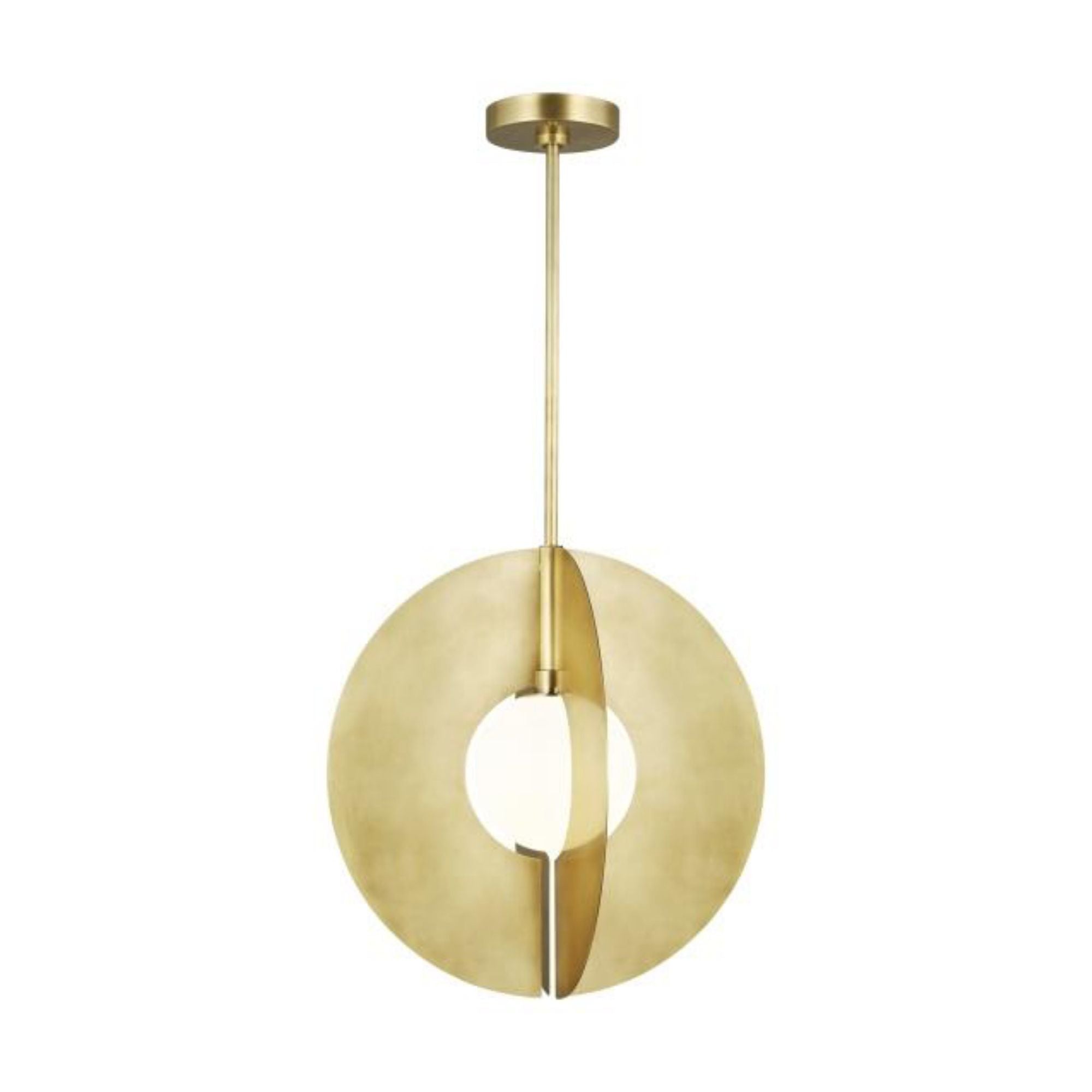 Orbel Round Grande Line-Voltage Pendants/Suspension 1-Light Natural Brass by Sean Lavin