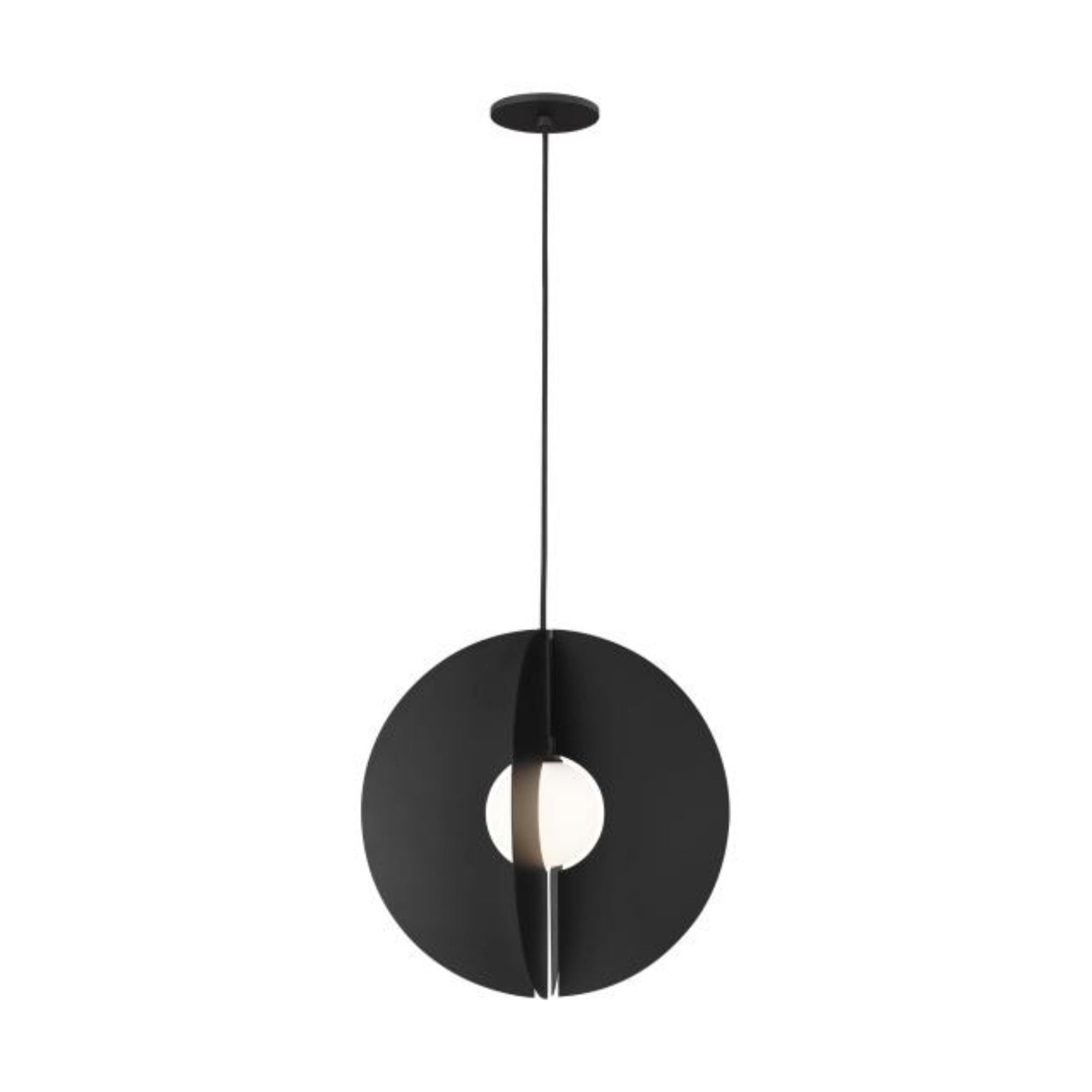 Orbel Round Pendant Line-Voltage Pendants/Suspension 1-Light Matte Black by Sean Lavin