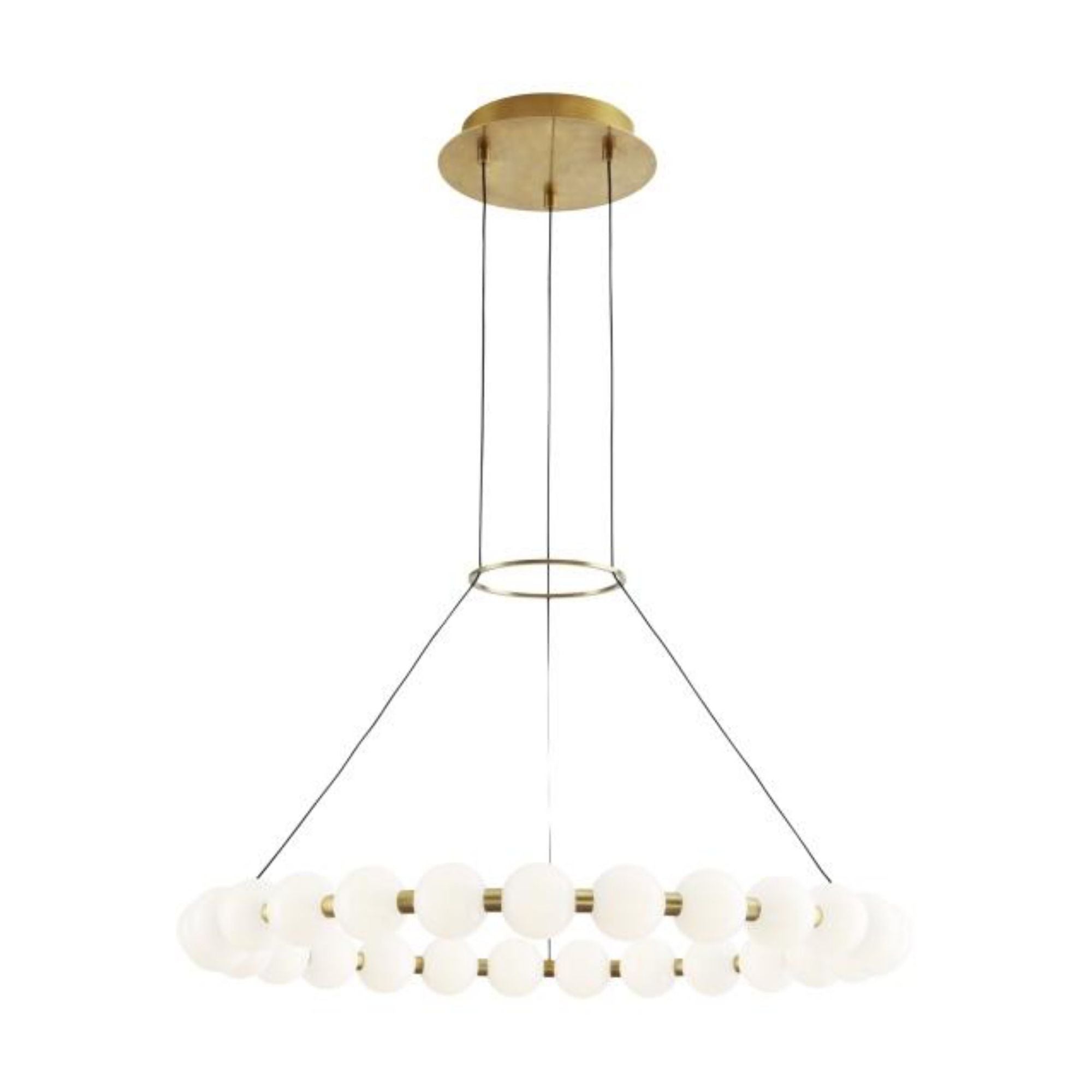 Orbet 30 Chandelier Linear Suspension 1-Light LED 2700K Natural Brass by Sean Lavin