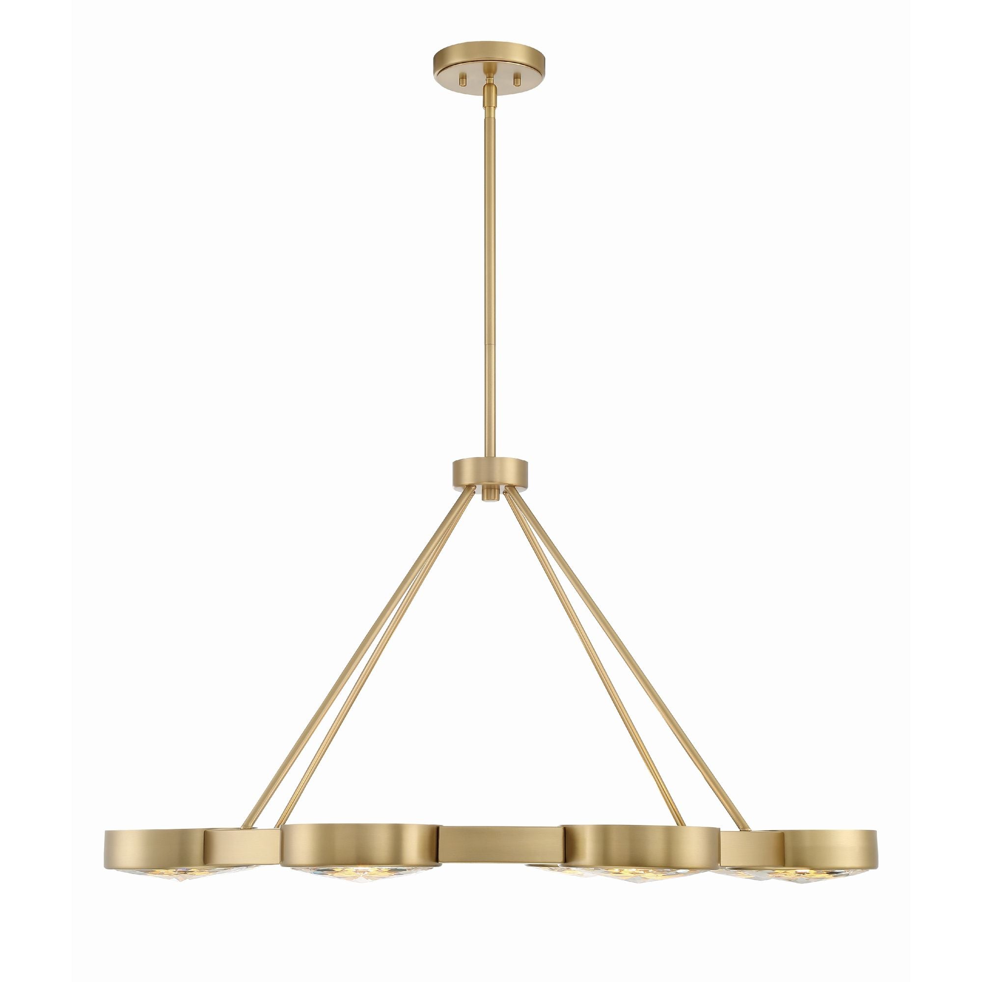 Orson 8 Light Modern Gold Chandelier Glass 38.5"W x 21.5"H x 38.5"D