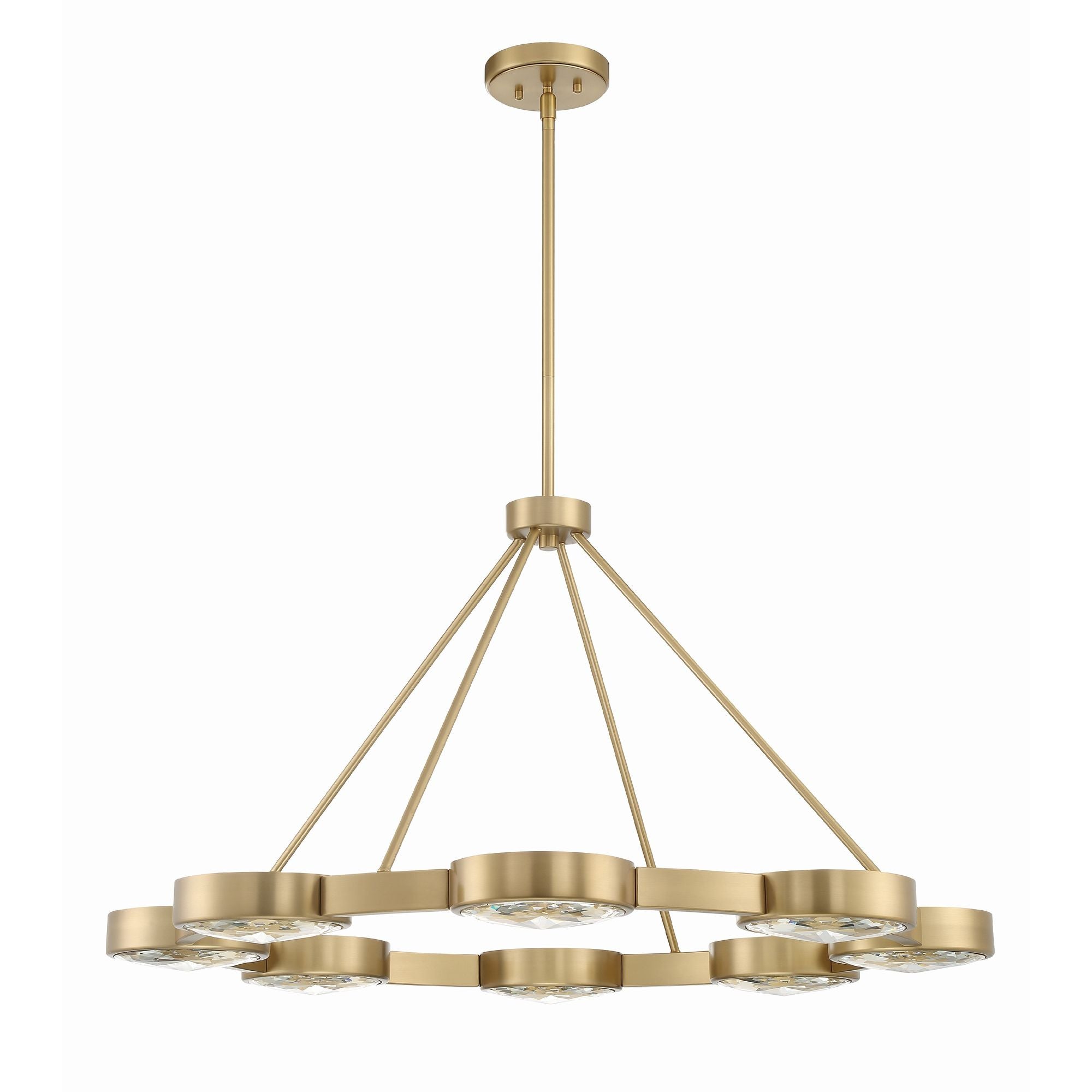 Orson 8 Light Modern Gold Chandelier Glass 38.5"W x 21.5"H x 38.5"D