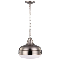 Generation Lighting P1283PN/BS Feiss Cadence 2 Light Pendant in Polished Nickel / Brushed Steel
