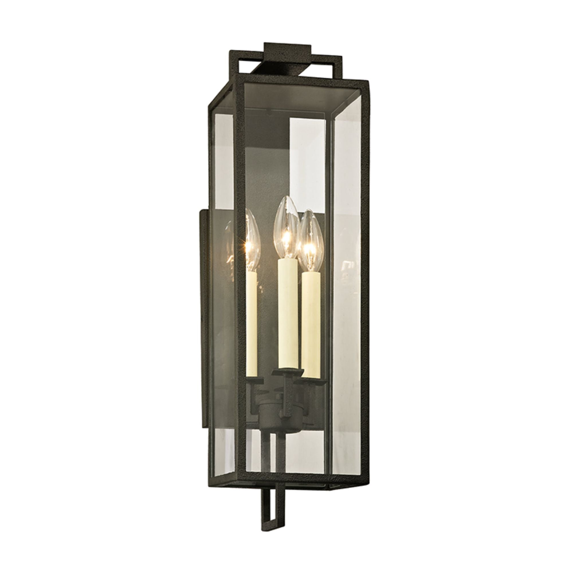 Beckham Post 3-Light Outdoor LED in  Forged Iron 6L x 6W x 23.75H