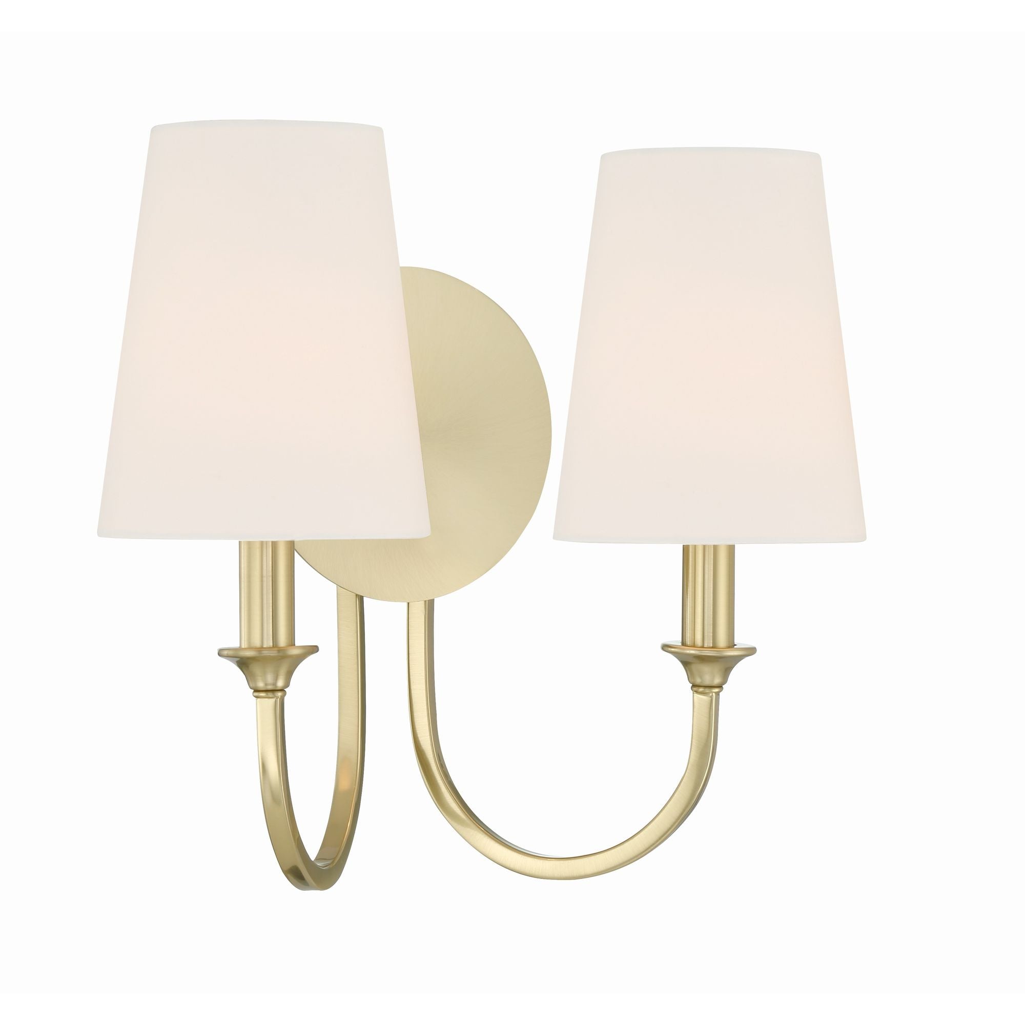 Payton 2 Light Vibrant Gold Sconce Silk Shade 13.5"W x 11.75"H x 6"D