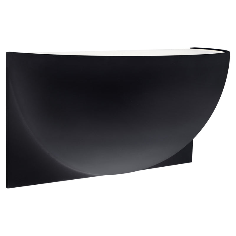 Peter Bristol Quarter Sphere Small Up Light in Matte Black with Frosted Glass