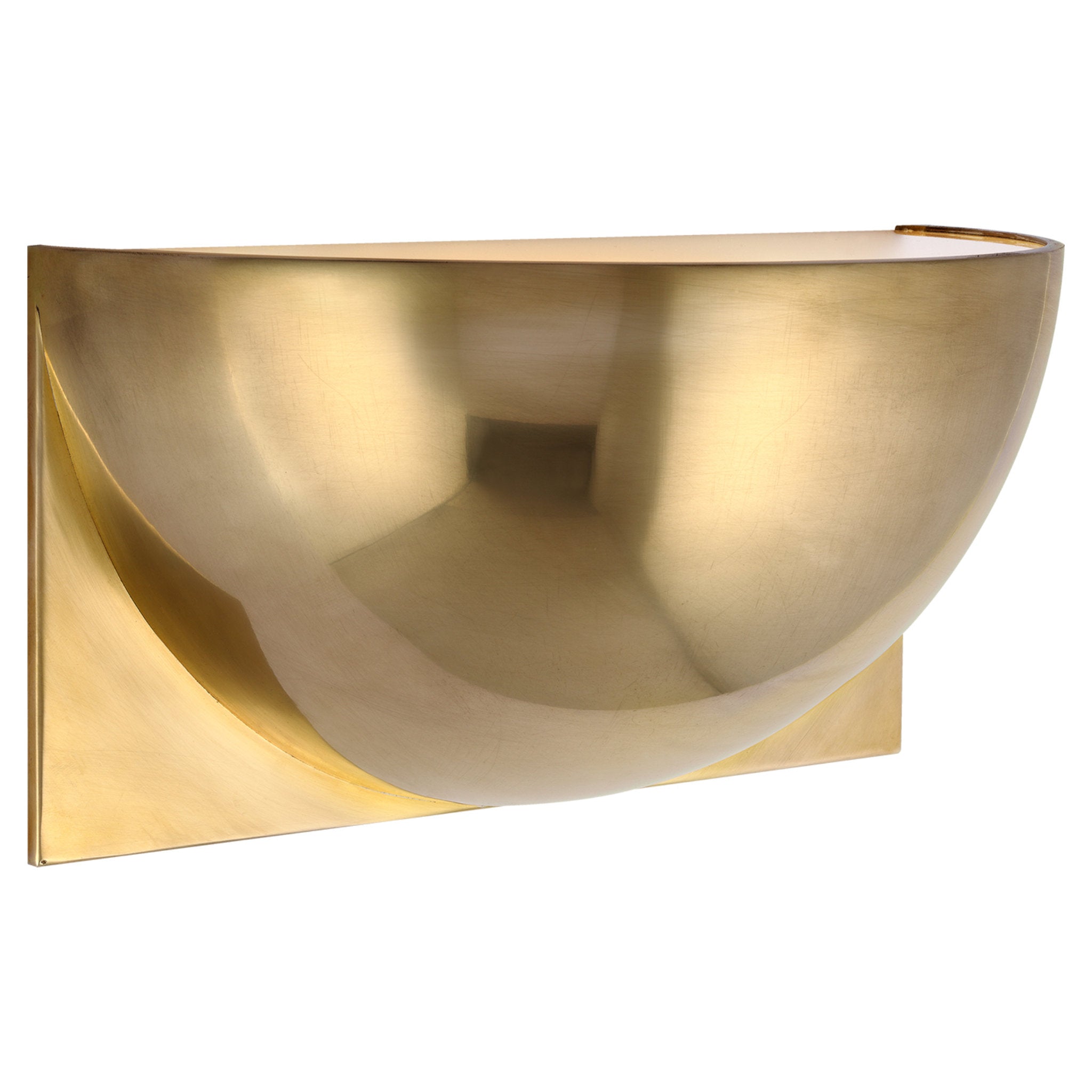 Peter Bristol Quarter Sphere Small Up Light in Natural Brass with Frosted Glass