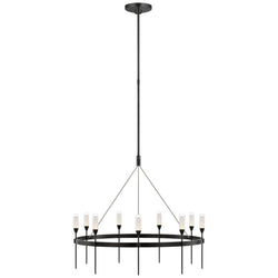 Peter Bristol Overture Medium Ring Chandelier in Bronze with Clear Glass