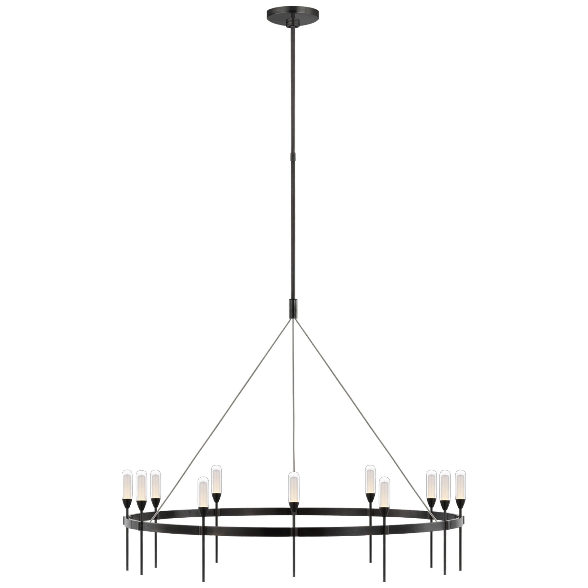 Peter Bristol Overture XL Ring Chandelier in Bronze with Clear Glass