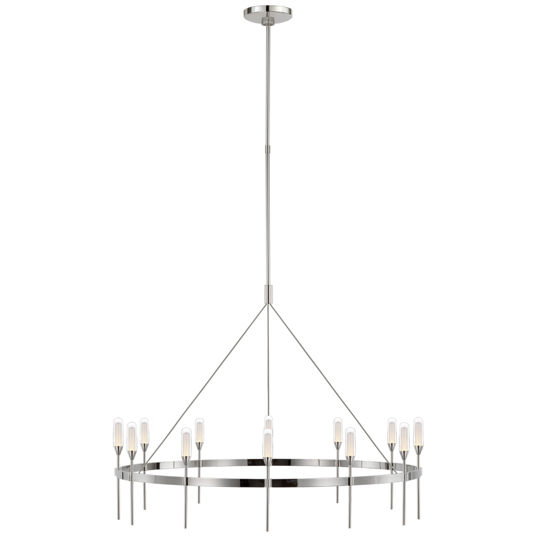 Peter Bristol Overture XL Ring Chandelier in Polished Nickel with Clear Glass