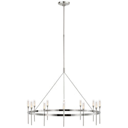 Peter Bristol Overture XL Ring Chandelier in Polished Nickel with Clear Glass