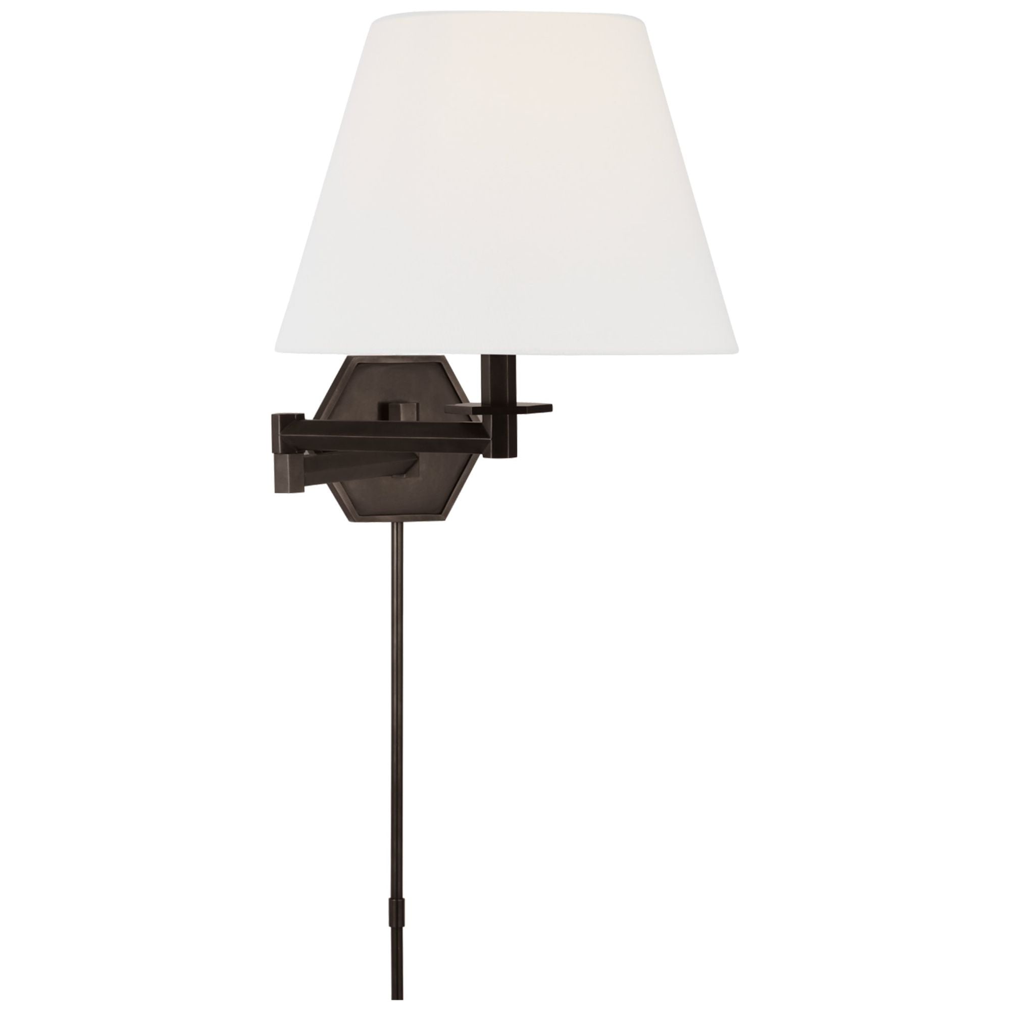 Paloma Contreras Olivier Swing Arm Wall Light in Bronze with Linen Shade