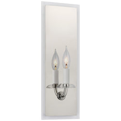 Paloma Contreras Brigitte Medium Reflector Sconce in Polished Nickel and Clear Glass