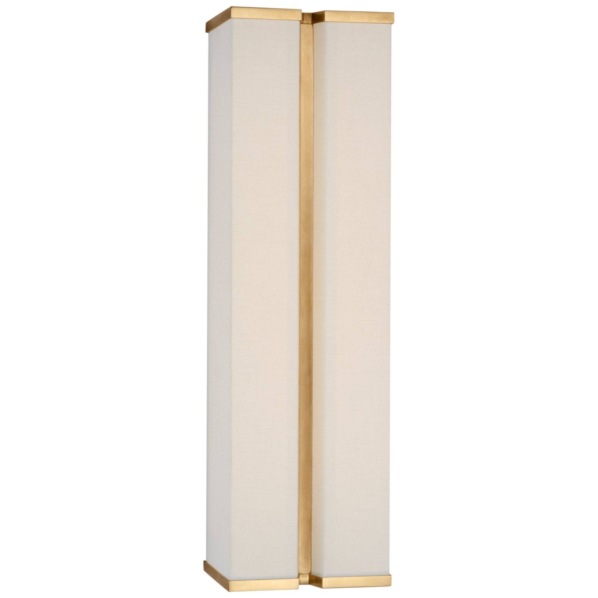 Paloma Contreras Vernet 18" Sconce in Hand-Rubbed Antique Brass and Linen Wall Light W5.5" x H18"