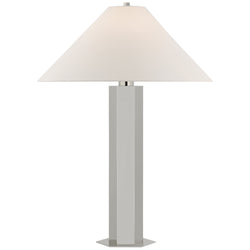 Paloma Contreras Olivier Medium Table Lamp in Polished Nickel with Linen Shade