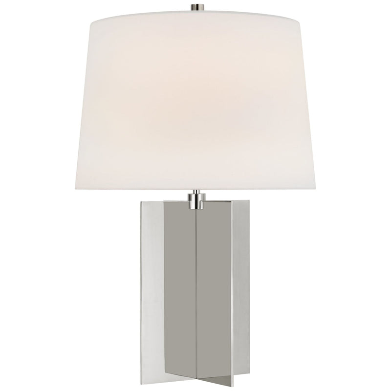 Paloma Contreras Costes Medium Table Lamp in Polished Nickel with Linen Shade