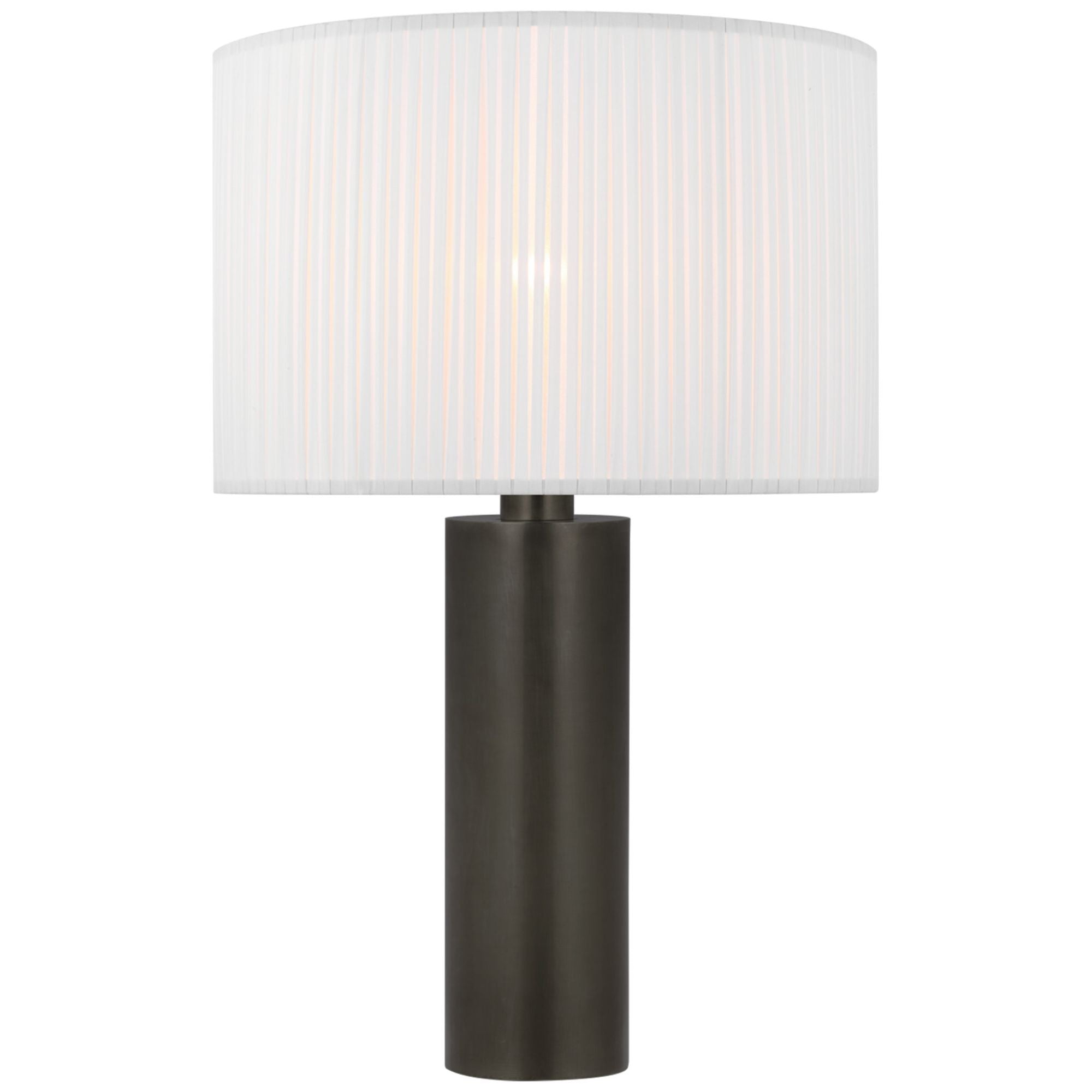 Paloma Contreras Sylvie Medium Table Lamp in Bronze with Silk Pleat Shade W15.5" x H26.5"