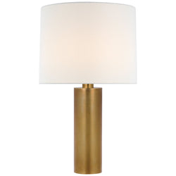 Paloma Contreras Sylvie Medium Table Lamp in Hand-Rubbed Antique Brass with Linen Shade