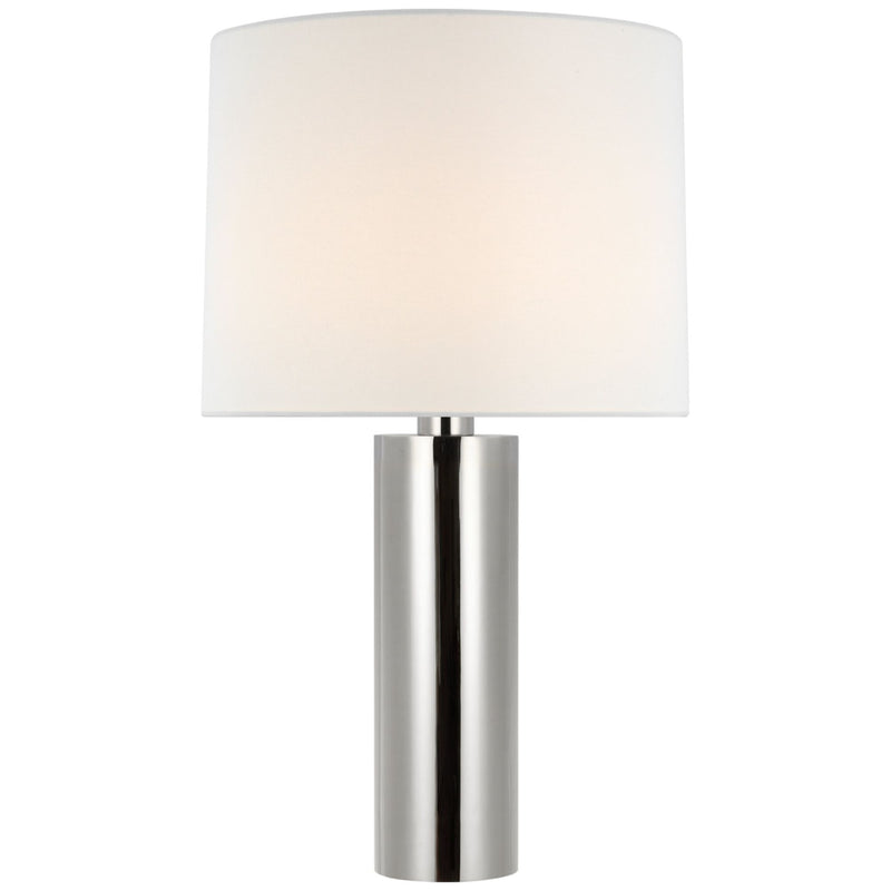 Paloma Contreras Sylvie Medium Table Lamp in Polished Nickel with Linen Shade