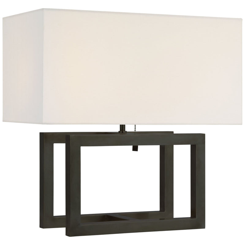 Paloma Contreras Galerie Medium Table Lamp in Bronze with Linen Shade