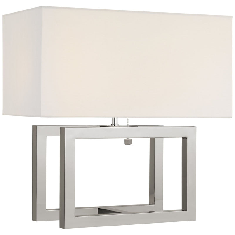 Paloma Contreras Galerie Medium Table Lamp in Polished Nickel with Linen Shade