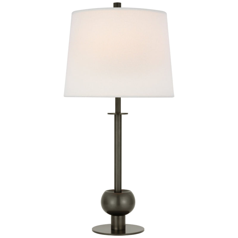 Paloma Contreras Comtesse Medium Table Lamp in Bronze with Linen Shade