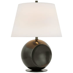 Paloma Contreras Comtesse Medium Globe Table Lamp in Bronze with Linen Shade