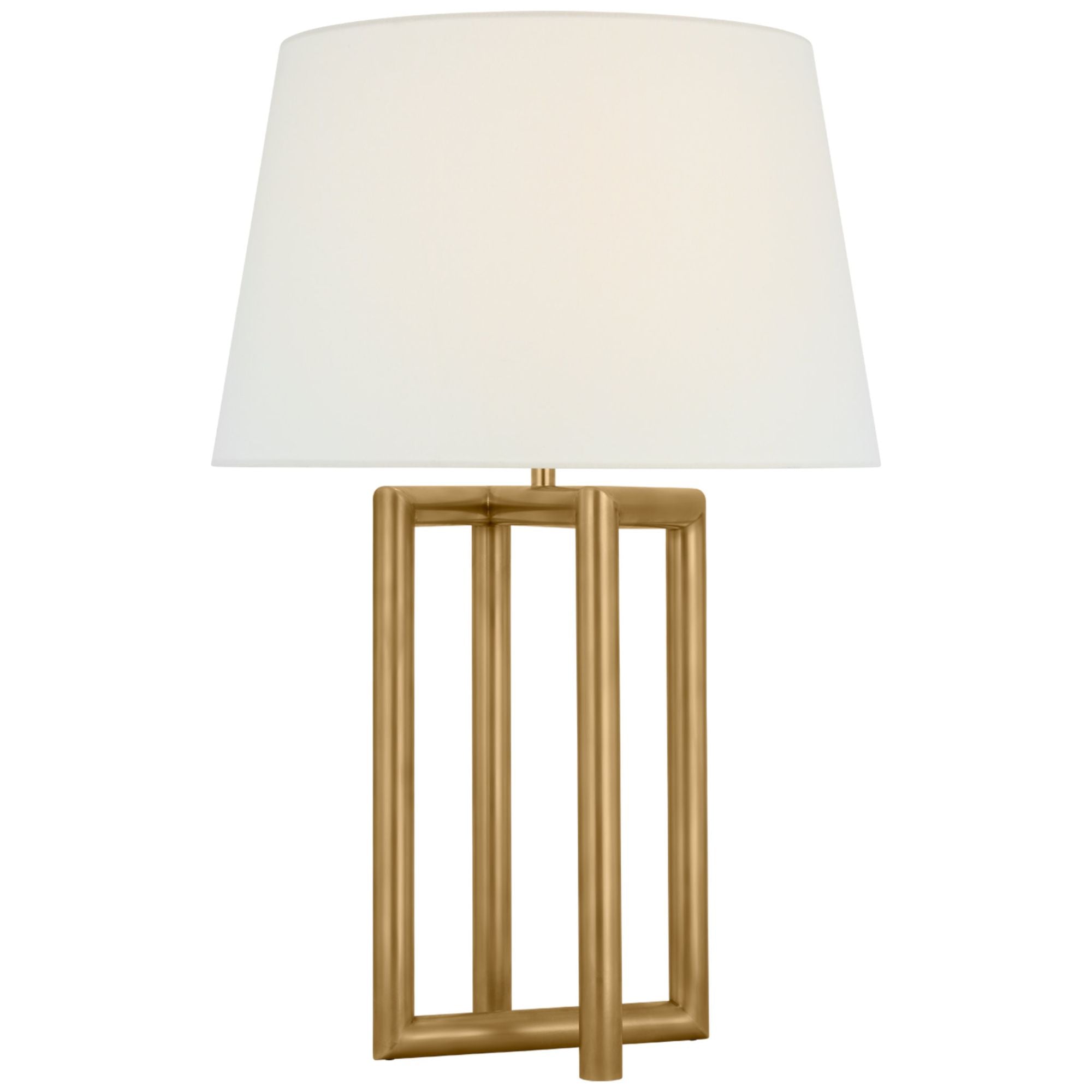 Paloma Contreras Concorde Large Table Lamp in Hand-Rubbed Antique Brass with Linen Shade