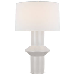 Paloma Contreras Maxime Medium Table Lamp in New White with Linen Shade