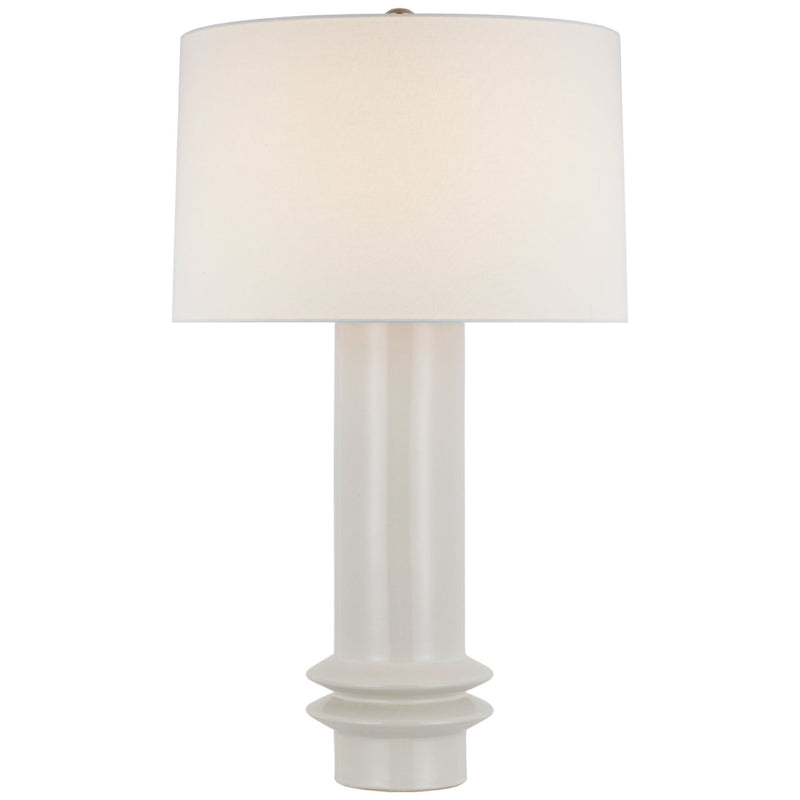 Paloma Contreras Montaigne Medium Table Lamp in New White with Linen Shade