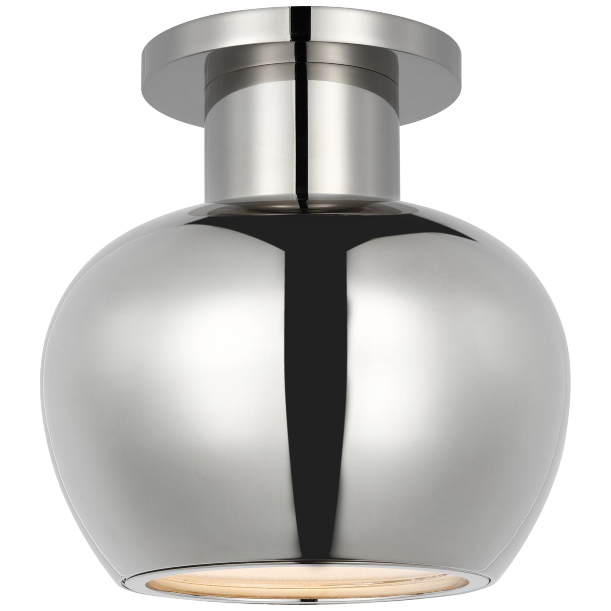 Paloma Contreras Comtesse Monopoint Flush Mount in Polished Nickel Ceiling Light W7.5" x H7.5"