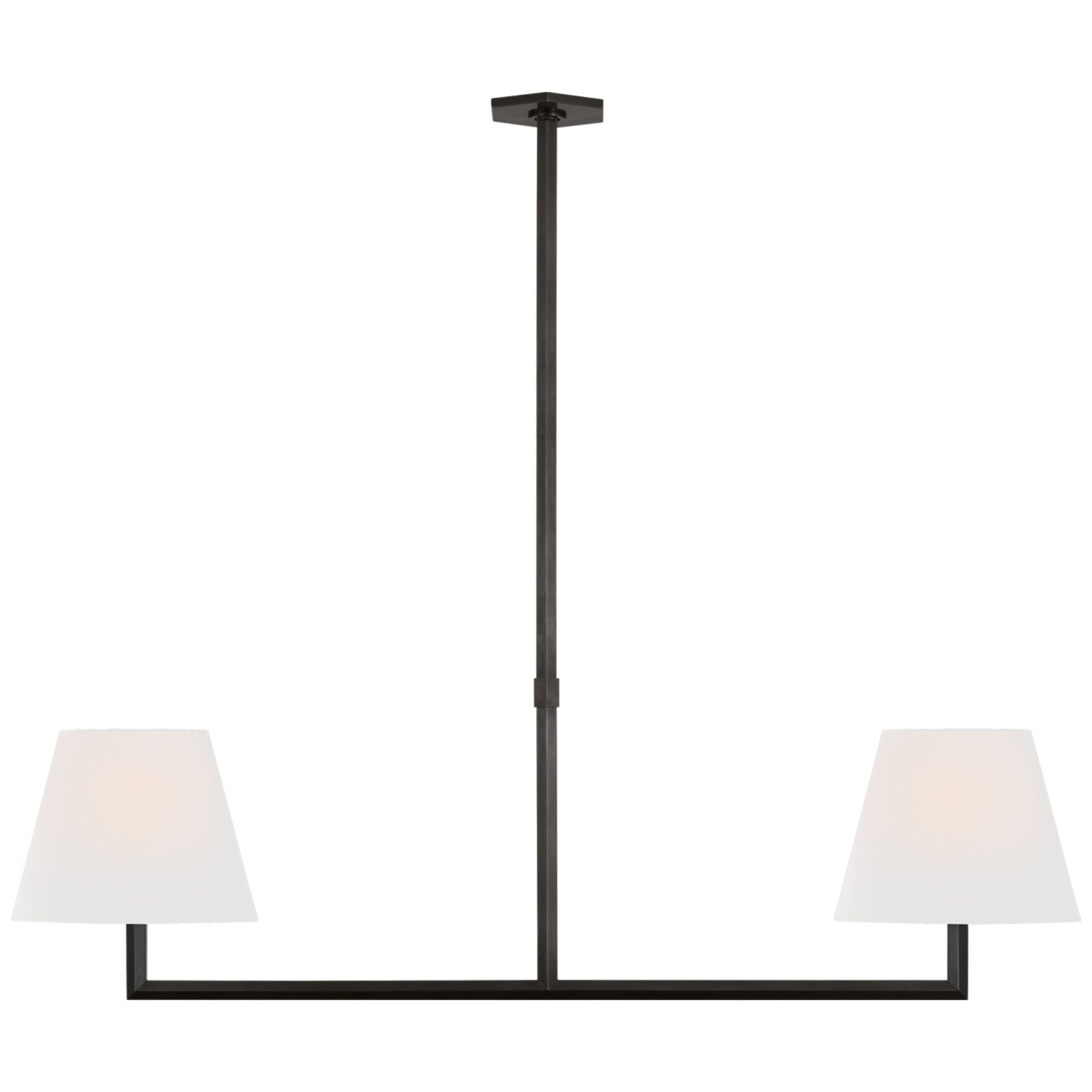 Paloma Contreras Olivier 65" Linear Chandelier in Bronze with Linen Shade Ceiling Light W65"