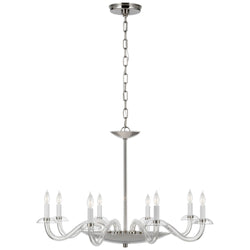 Paloma Contreras Brigitte Large Chandelier in Clear Glass and Polished Nickel