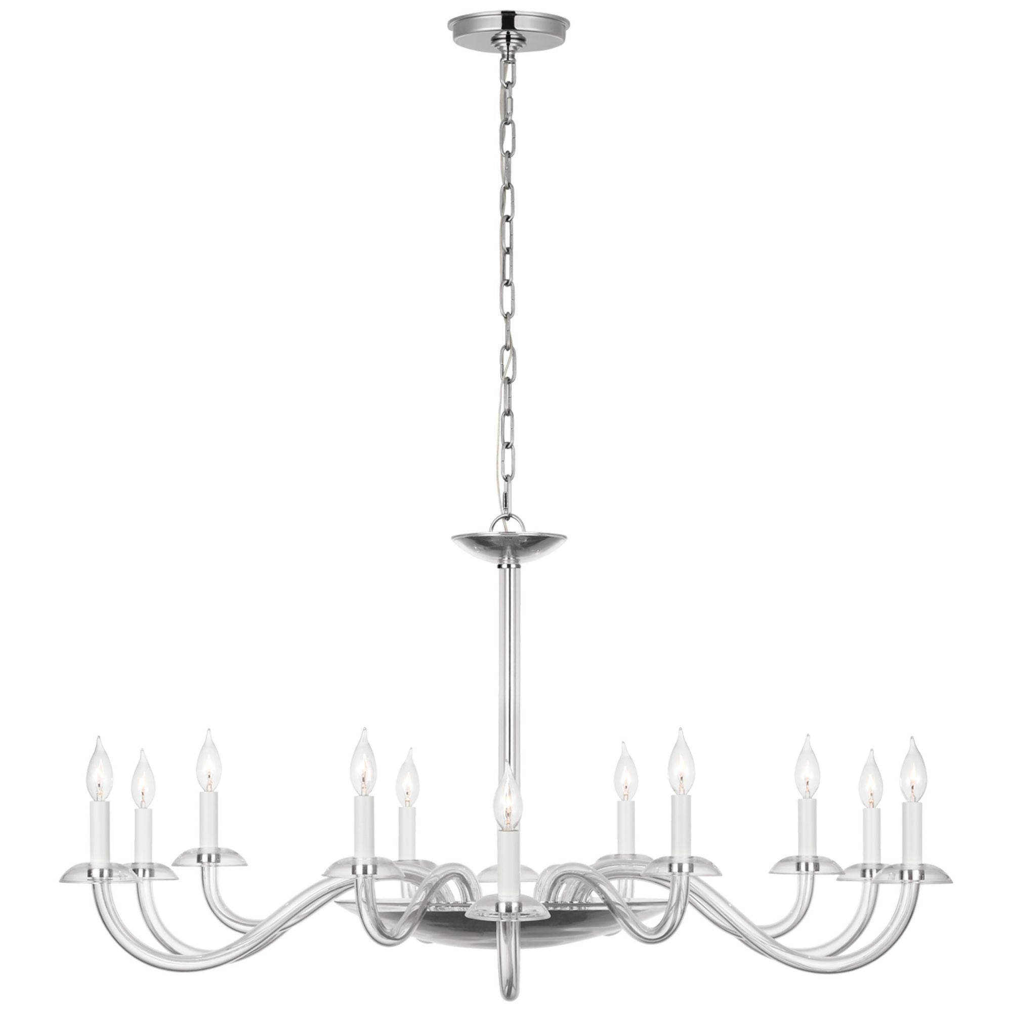 Paloma Contreras Brigitte Grande Chandelier in Clear Glass and Polished Nickel Ceiling Light W50" x H23.25"