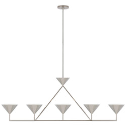 Paloma Contreras Orsay XL 5-Light Linear Chandelier in Polished Nickel