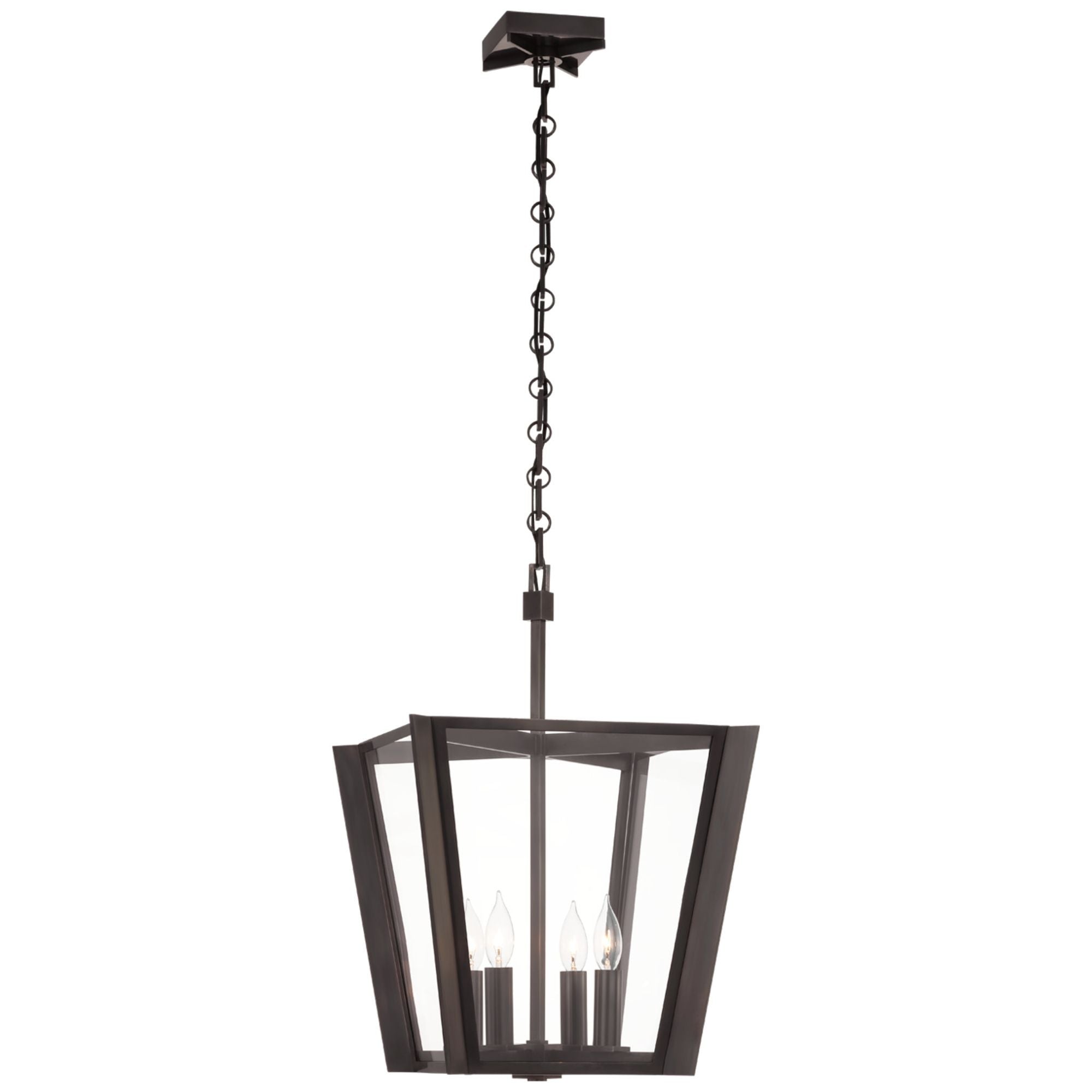 Paloma Contreras Palais 15" Lantern in Bronze with Clear Glass Ceiling Light W15" x H22.25"