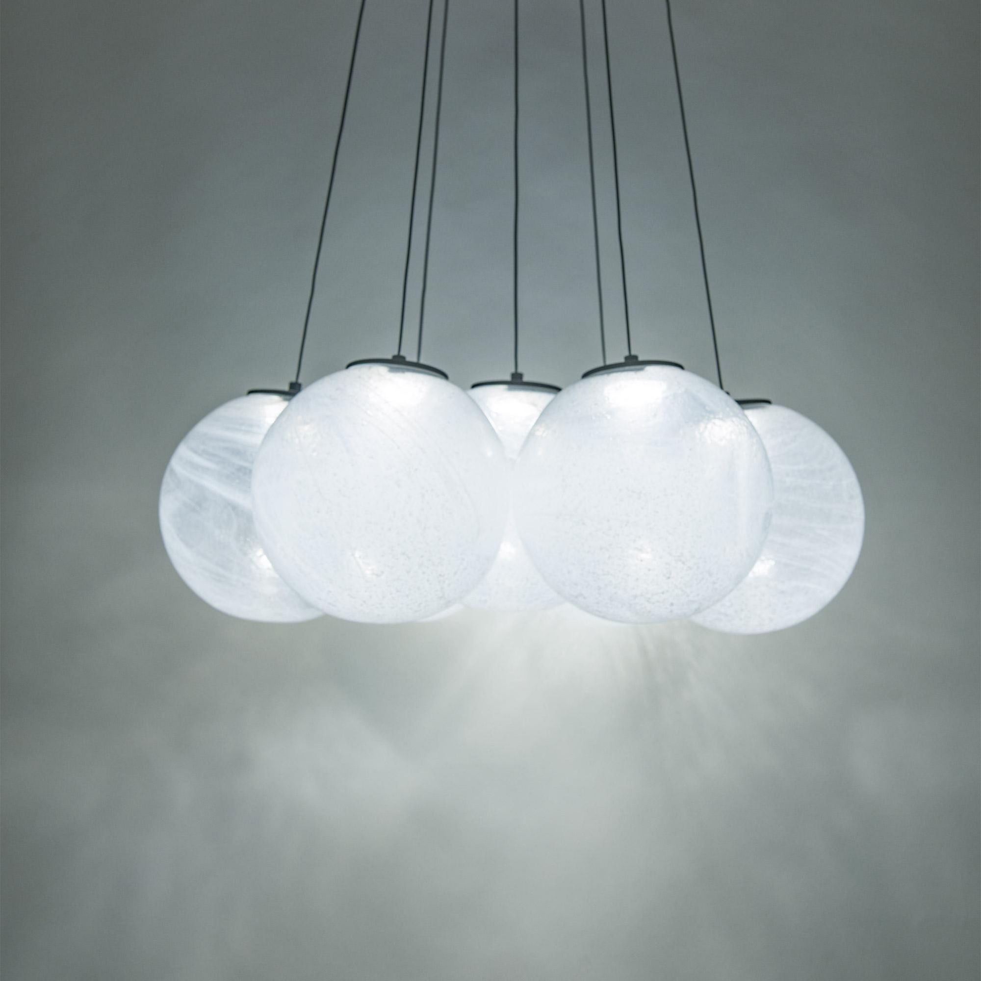 Cosmic Crystal LED 7 Light Multi-Light Pendant 3000K in Black