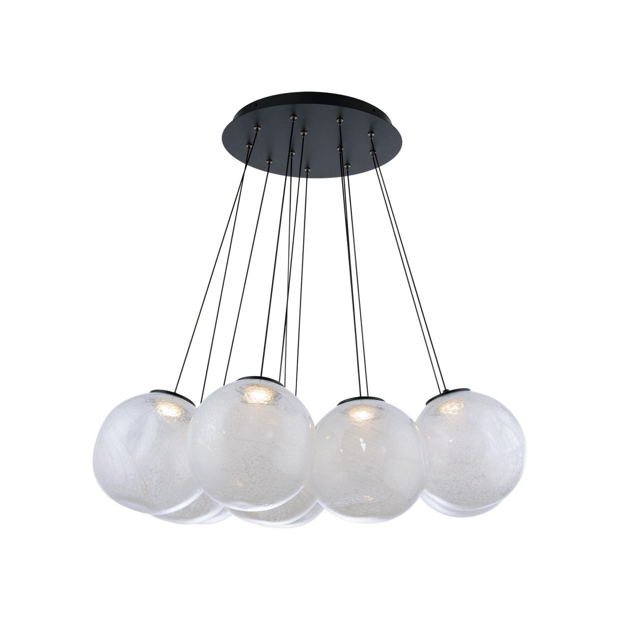 Cosmic Crystal LED 12 Light Multi-Light Pendant 3000K in Black
