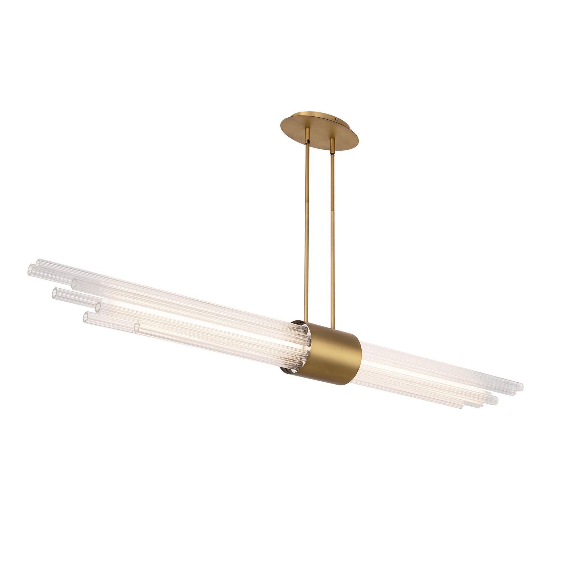 Luzerne 56in LED Linear Pendant 3000K in Aged Brass