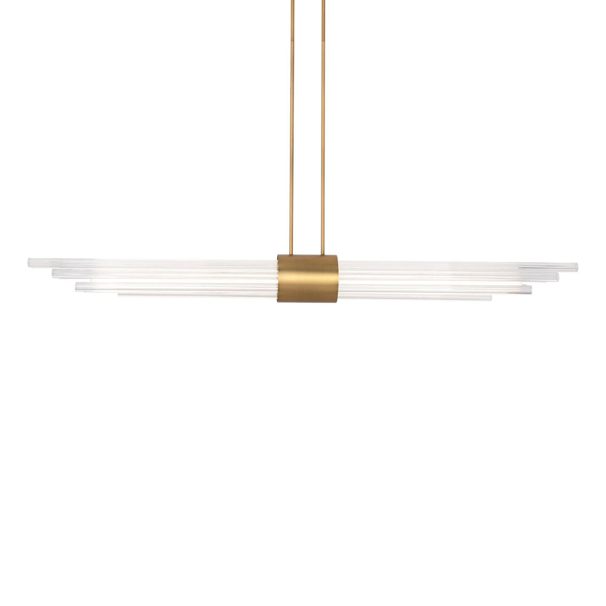 Luzerne 56in LED Linear Pendant 3000K in Aged Brass