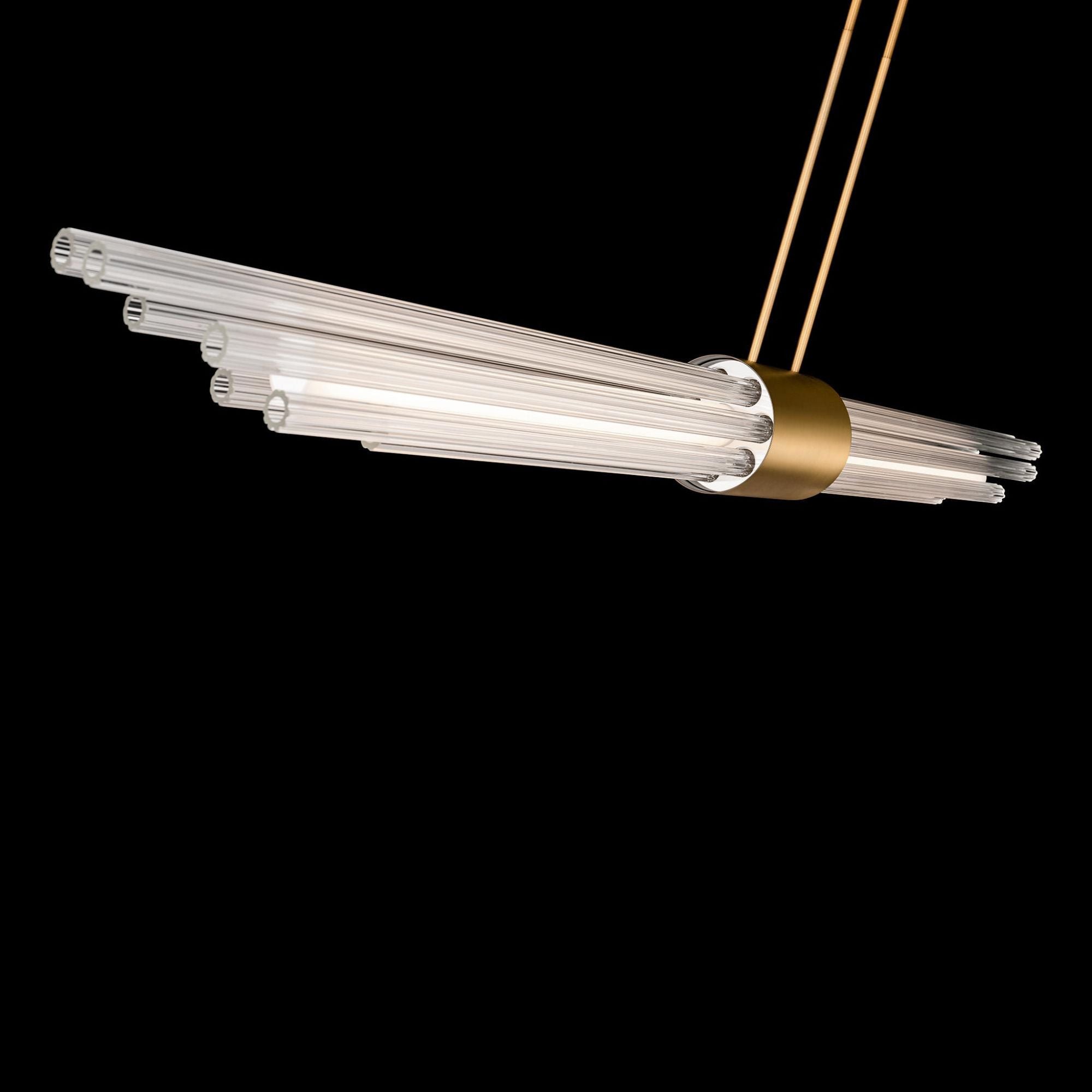 Luzerne 56in LED Linear Pendant 3000K in Aged Brass