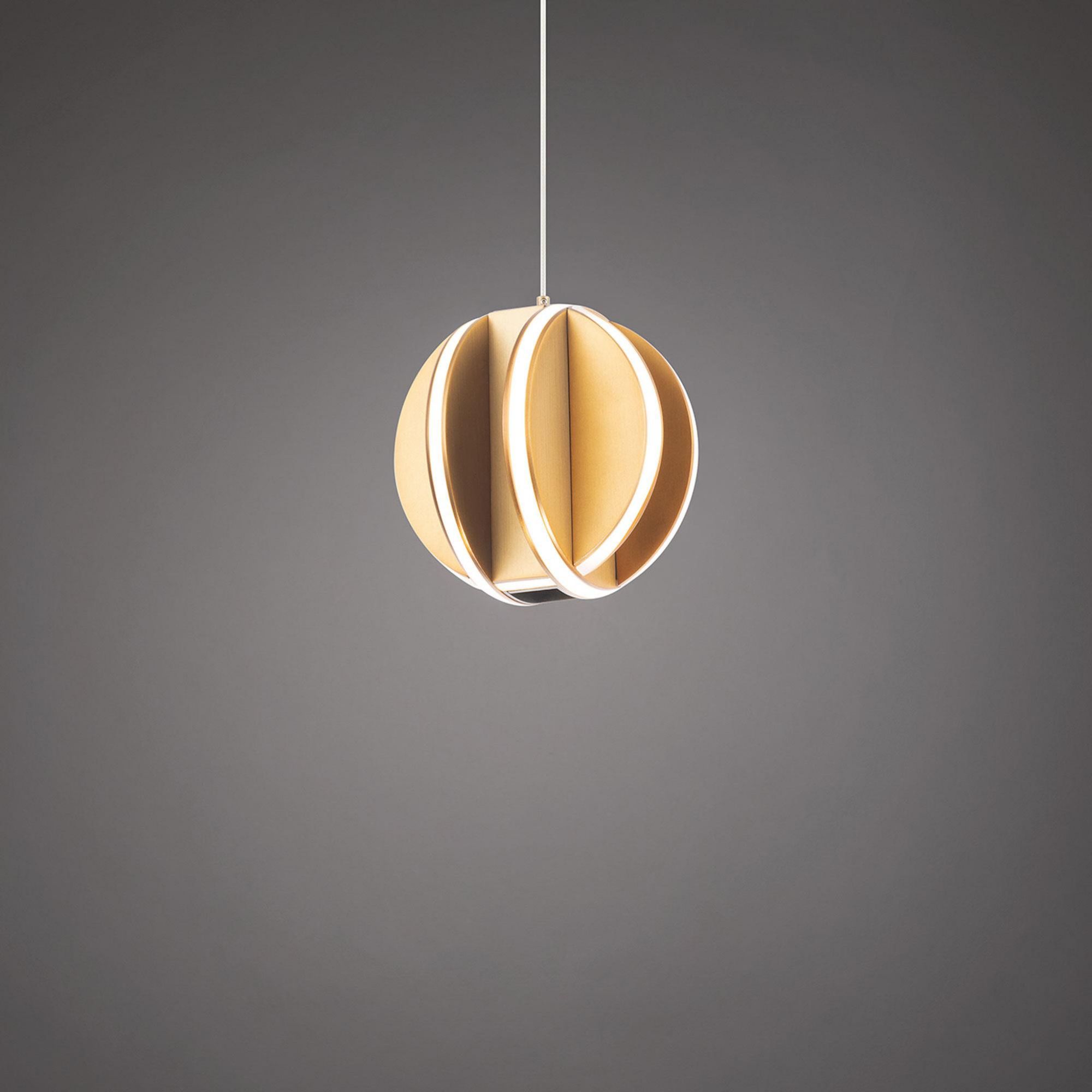 Carillion LED 1 Light Mini Pendant 3000K in Aged Brass